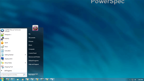 Windows 7 Desktop, Start Menu